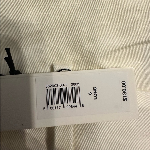 NWT! Banana Republic Ivory Seahaven Straight Italian Cotton Linen Pant 6 Long 🤎 - Picture 5 of 5